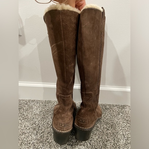 UGG Hartley brown suede knee high boots for women, size 8 - Picture 6 of 13